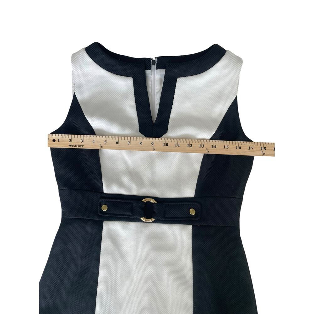 Tahari Arthur S. Levine Colorblock Sheath Dress Size 6 - Picture 3 of 7
